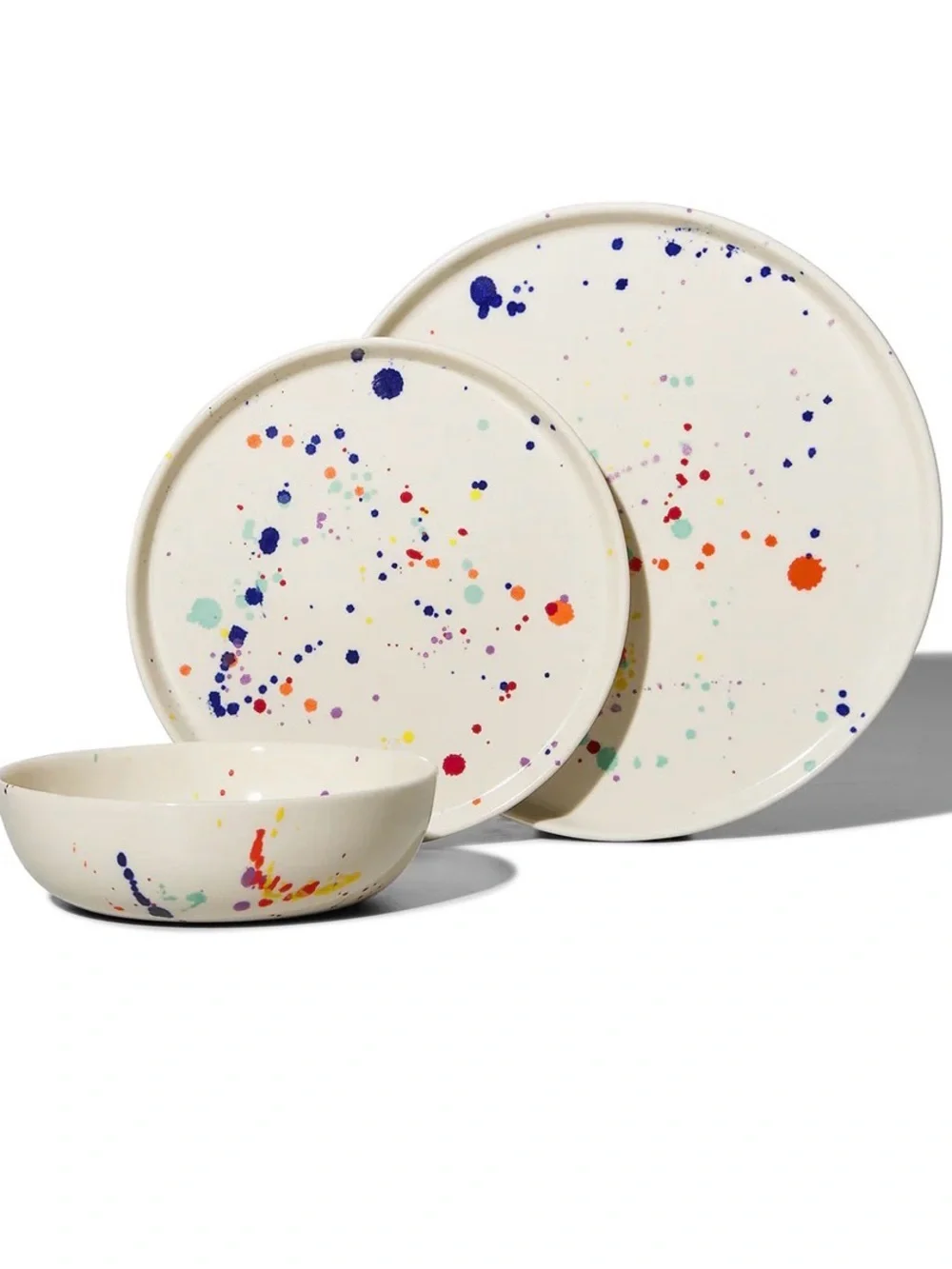 White Splatter / Confetti Ceramic Dinnerware Set for 6
